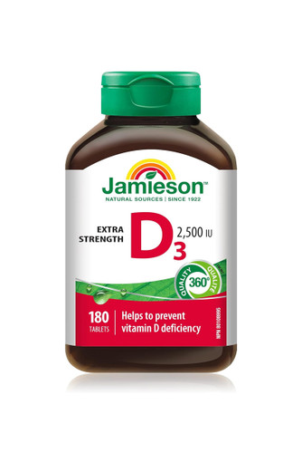 قرص ویتامین D3 جیمسون ۲۵۰۰ واحد ۱۸۰ عددی