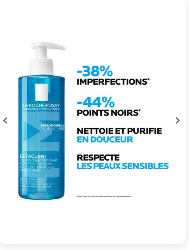 ژل شستوشوی effaclar M+ لاروشپوزای فرانسه مناسب پوست چرب 400 میل