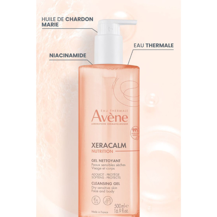 ژل شستشوی صورت اون Avene مدل XeraCalm Nutrition مناسب پوست خشک و حساس