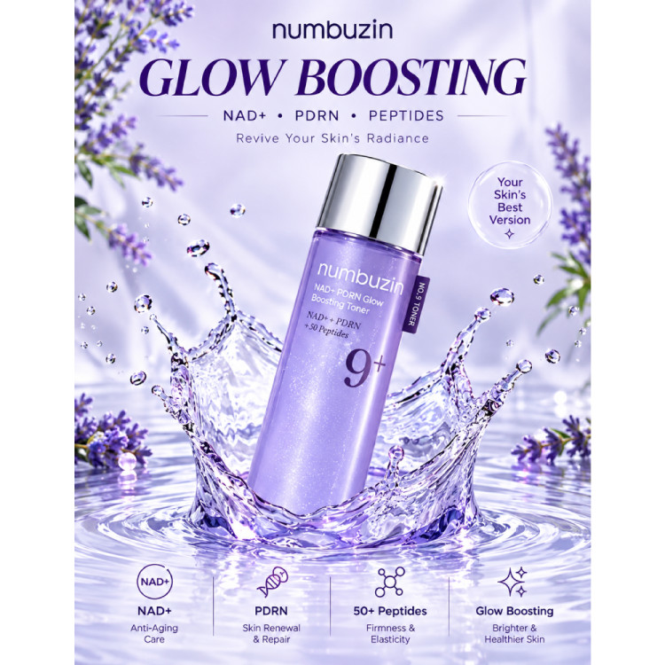 تونر پپتاید PDRN و NAD+ شماره 9 نامبوزین درخشان Numbuzin No.9 NAD+ تقویت کننده و ضد چروک PDRN Glow Boosting Toner